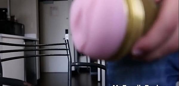 Stepsister Helps Her Brother with His Fleshlight